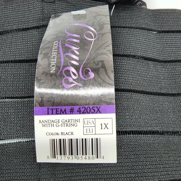 NWT Oh la la Cheri Bandage Gartini with G-String Black 1X - Picture 5 of 6